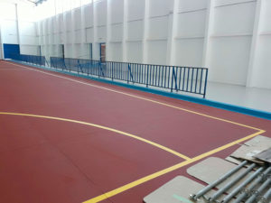 Pista polideportiva con resina deportiva Maxfloor Sport System